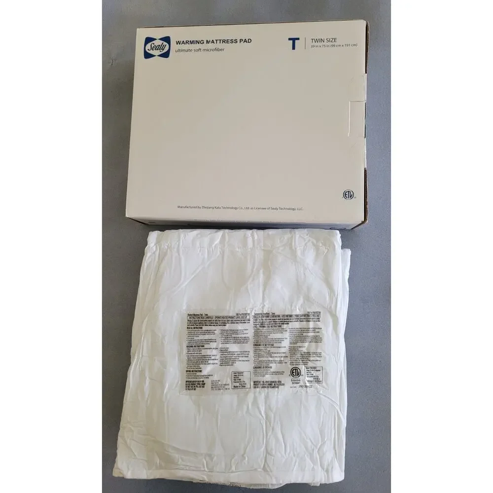 SEALY Heated Mattress Pad/Bed Warmer Single Controller--Twin 39X75 in-NEW!